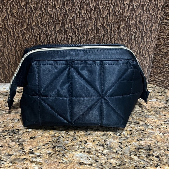 Modella Black Quilted Makeup Bag - Picture 5 of 11